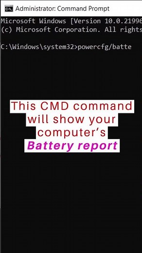This CMD command will show your battery report #shorts