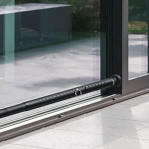 Sliding Door Security Bar, 17-51 inch Adjustable Patio Door Security Bar Childproof Window Safety Bar for Apartment Bedroom Bottom of Door Heavy Duty Interior Black