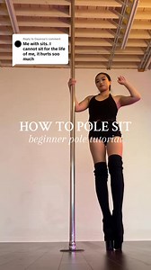 7.4K views · 249 reactions | Replying to TIPS FOR POLE SITS 﫶✨ Sorry to your inner thighs — but they do get easier & less painful over time! Here’s my pole tutorial on a basic pole sit. Lmk if you have any questions or tutorial~ | Edwin Harper | Facebook