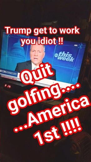 Trump get the FK off your golf course and take care of business for all Americans...looser president
