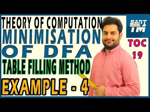 Table Filling Method EXAMPLE-4 | DFA Minimisation | Myhill Nerode Theorem | Theory of Computation