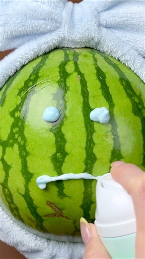 ASMR Skincare & Massage on Watermelon #shorts makeupthings