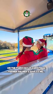 On the third day of Christmas, Farmer Palmer’s gave to me…a bumpy Tractor Trailer ride, oh what a joy that must be 🚜✨🎄 #dorsetfarmpark #toddler #baby #farmpark #familydaysout #VisitDorset #dorsetmums #animalattraction #thingstodoindorset #placestogoindorset #christmasatfarmerpalmers #christmas2025 #12daysoffarmerpalmers | Farmer Palmer's Farm Park