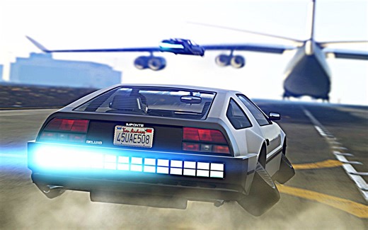 【屌德斯&小熙】 GTA5 参观地球最强秘密基地！并驾驶高科技变形车遨游天际！