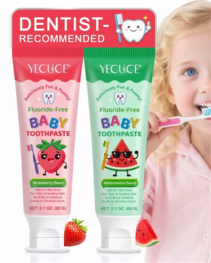 Fluoride-Free Baby Toothpaste with Fun Flavors