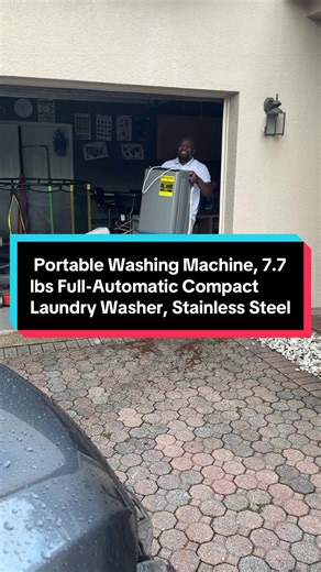 Portable Washing Machine, 7.7 lbs Full-Automatic Compact Laundry Washer, Stainless Steel ##laundryday##washer##washermachine##portablewasher