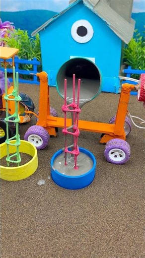 😱 Mini Tractor Making Cement Pillar | Amazing Real Working DIY Machine #shorts #youtubeshorts