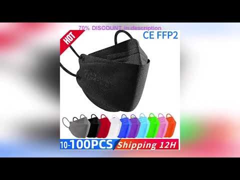 A must-have product! Fish Mask KN95 Mascarillas FPP2 Adult Morandi FFP2mask 4 Layer FFPP2 Approved