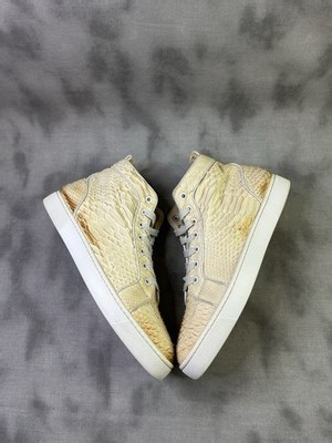 christian louboutin white phython snake skin leather high top size 41.5eu 8.5us | eBay