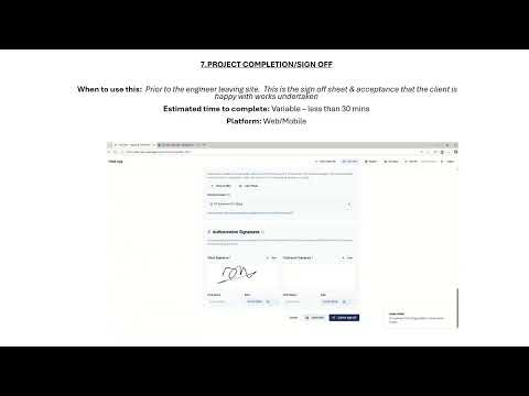 7. PROJECT COMPLETION SIGN OFF