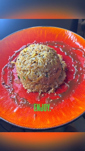 Kimchi–Pineapple Vegan Fried Rice Ingredients • 2 cups cooked rice (cold/day-old is best) • ½–1 cup vegan chicken, diced or shredded @nasoya @pulmuone_usa • 1 vegan egg (scramble style) @eatjust • 1 yellow onion, diced • 2–3 green onion whites, sliced • 2–3 green onion tops, sliced (keep separate) • A few slices red onion, thinly sliced (optional for color) • 2–3 garlic cloves, minced • ½ cup kimchi, chopped @nasoya @pulmuone_usa • ½ cup pineapple, small cubes (fresh is perfect) • ¼ cup fennel,