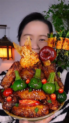 EXTREME SPICY SEAFOOD & CHICKEN MUKBANG 🔥 Korean ASMR Eating Show #mukbang #food #koreanfood #shorts