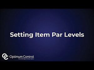 Setting Item Par Levels | Optimum Control