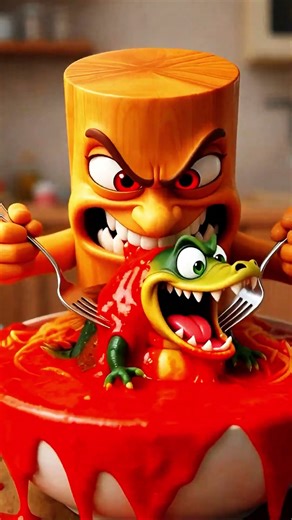 Brainrot nivel prohibido. 🤯🍝 Dijo “solo un bocado”… error fatal. #brainrot #memes #tungsahur