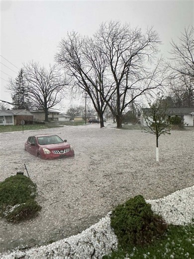 PHOTOS: Cars swallowed by hail, water in Bedford Heights