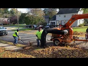 ODB LCT600 Leaf Vacuum Picking Up Leaves on a Chilly November Afternoon