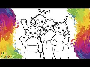 Colorindo desenho Teletubbies com muita diversão | Desenho infantil para criança em português