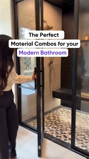 Perfect Material Combos for Your Modern Bathroom #bathroomdesign #interiordesign #modernbathroom