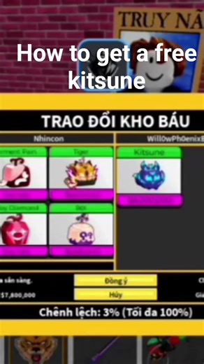 HOW TO GET FREE KIT KITSUNE ll blox fruit ll #Trade scam #bloxfruits