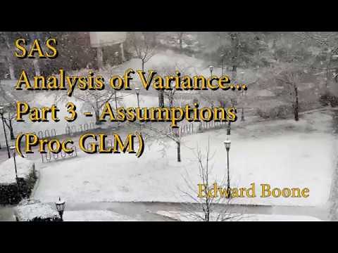 SAS: One Way ANOVA... Part 3 - Assumptions (PROC GLM)