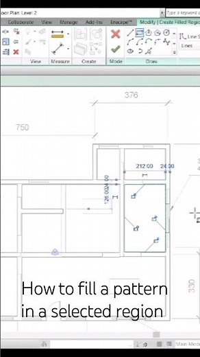 How fill a region with pattern |#filled region|#hatch|Revit|#shorts