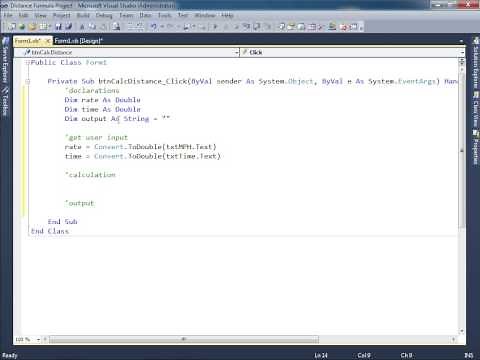 CS111 - Calculate Distance - VB Project