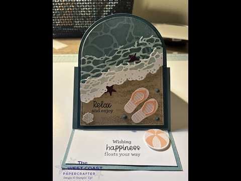 Beach-Themed Easel Fun Fold Card Tutorial | Layered Ocean Card Design
