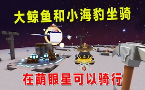 迷你世界沙漠生存15：大鲸鱼小海豹坐骑在萌眼星可以骑，知道吗？_哔哩哔哩_bilibili