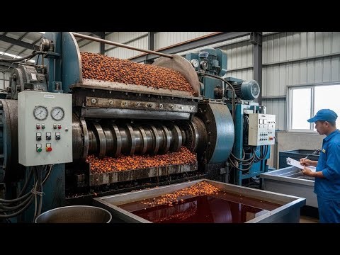Inside a Palm Oil Factory: From Raw Palm Fruits to Finished Palm Oil Production Process📝