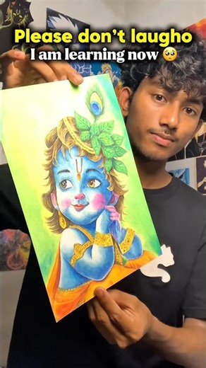Baby Krishna Drawing 🦚✨ | Rate My Art 1–100 🔥