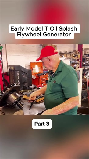 Early Model T Oil Splash Flywheel Generator-p3#engineering #engine #fyp #oldcar #rebuild