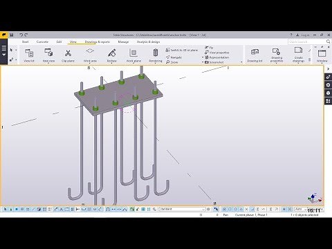 Quick way to create anchor bolts and drawings in Tekla Structures