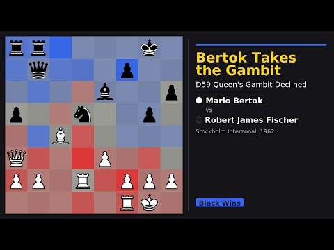 ♟️ Mario Bertok vs Robert James Fischer | Stockholm Interzonal (1962)