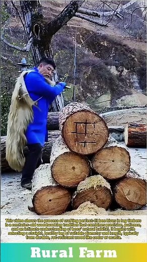 Crafting the perfect fit bee hives in log timbers: ancient woodworking crafting carved
