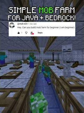 SIMPLE MOB FARM 1.13-26.2 FOR JAVA AND BEDROCK! #shorts #mcyt
