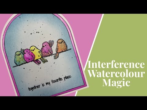 Pop of Colour + Interference Watercolour Magic 😍 | Pajama Crafter Stamps Birds of a Feather set