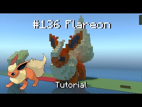 How to build a Pokémon Flareon statue in Minecraft (Tutorial)