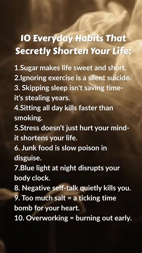 23K views · 123 reactions | 10 Everyday Habits That Secretly Shorten Your Life: | Wisdom Words | Facebook