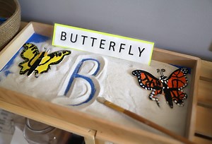 Sensory Writing in Sand ~ Teaching Letters, Writing Letters, Letter Sounds & Spelling.