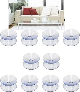 Double Sided Suction Cups, to Keep The Glass Table Top from Sliding, Glass Table Top Bumpers, Glass Table Top Spacers, Window Hanger Suction Cup(20mm,10pcs)