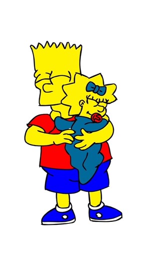 👶💛 Bart & Maggie Sweet Hug Moment | The Simpsons Fan Art 🎨✨