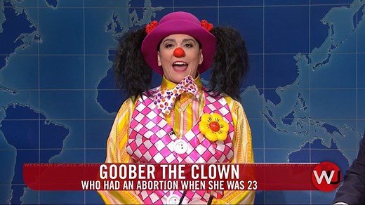 ‘SNL’: Cecily Strong Bluntly Defends Abortion Rights on ‘Weekend Update’ – While Dressed as a Clown (Video)