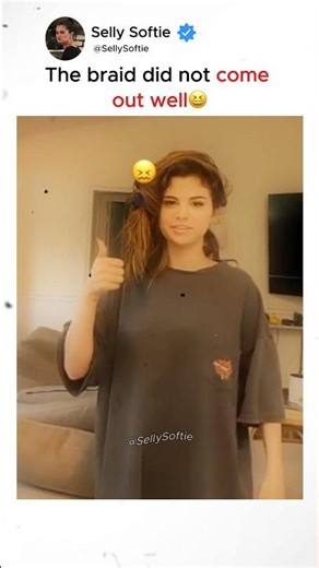 The braid did not come out well😆 #shorts #selenagomez
