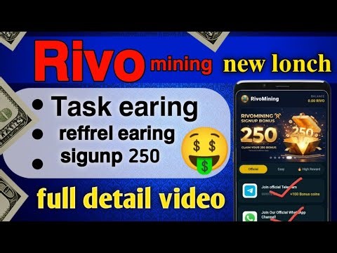 New Earning App 2026 🔥 Rivo Mining Se Paisa Kaise Kamaye | Task & referral Method | Binance