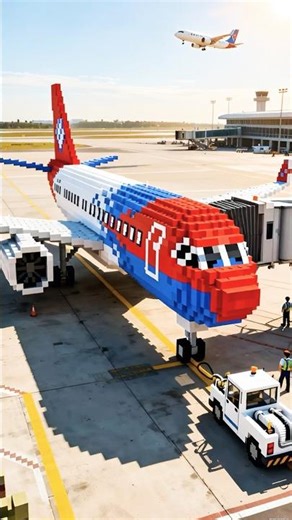 ✈️ Minecraft Airplane Over Hong Kong 🌃 #ai #airplane #minecraft #funny