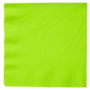 Creative Converting 593123B Fresh Lime Green 3-Ply Paper Dinner Napkin - 25/Pack