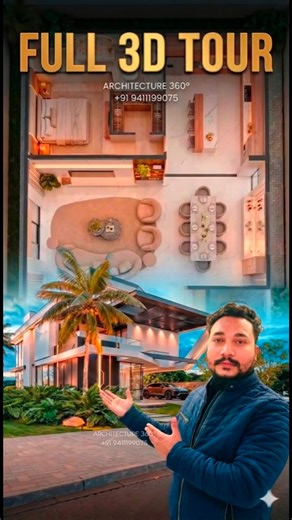 Stunning 3D House Tour in 60 Seconds! | Modern Luxury Villa Design | Architecture 360° l 🏡✨ #Shorts