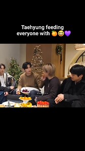 Taehyung feeding everyone with 🍊 especially Namjoon 😆💜 #v #bts | BTSNoona ㅠ ㅠ