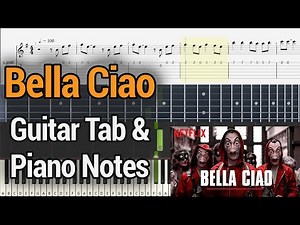 Bella Ciao Guitar Tabs and Piano Notes - Very Easy to Learn