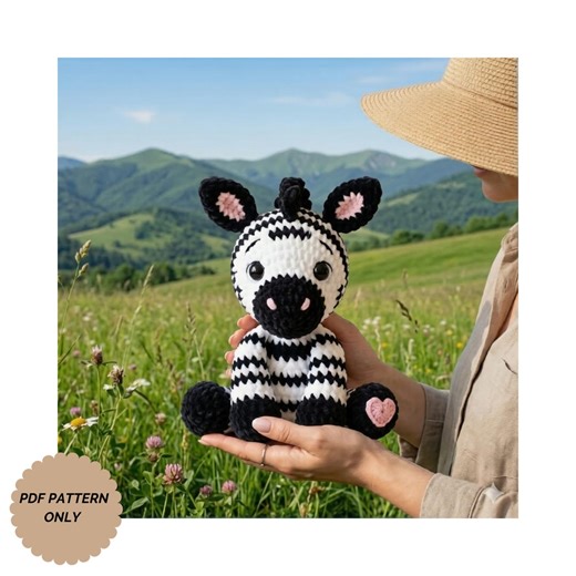 Sitting Zebra Crochet Pattern PDF Amigurumi Zebra Plushie Tutorial Safari Animal Crochet Beginner Friendly Nursery Decor Gift - Etsy